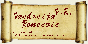 Vaskrsija Rončević vizit kartica